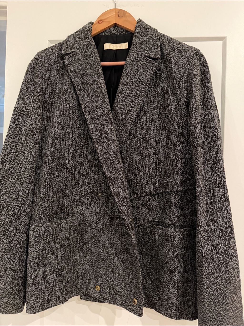 Chloe 100% Wool Women’s Gray Textured Blazer Jacket